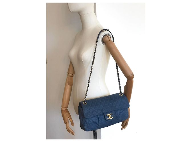 Timeless Chanel Bolsa de couro clássico limitada com caixa e saco para o pó Azul - Ansicht 4