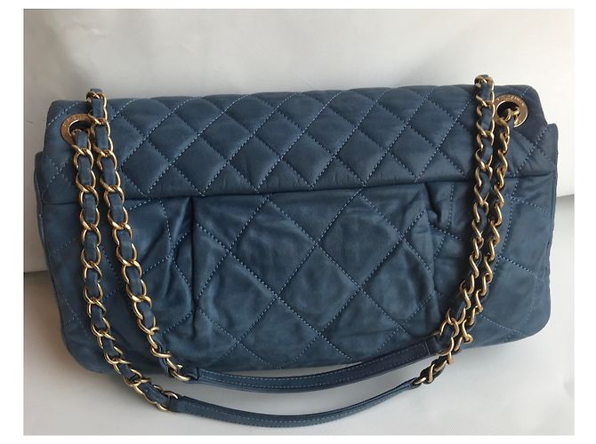 Timeless Chanel Bolsa de couro clássico limitada com caixa e saco para o pó Azul - Ansicht 7