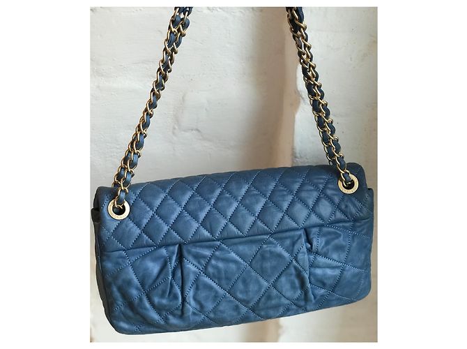 Timeless Chanel Bolsa de couro clássico limitada com caixa e saco para o pó Azul - Ansicht 8