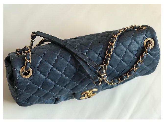 Timeless Chanel Bolsa de couro clássico limitada com caixa e saco para o pó Azul - Ansicht 9