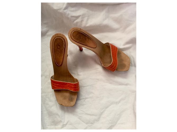 Casadei hochhackige Maultiere Beige Orange - Ansicht 2