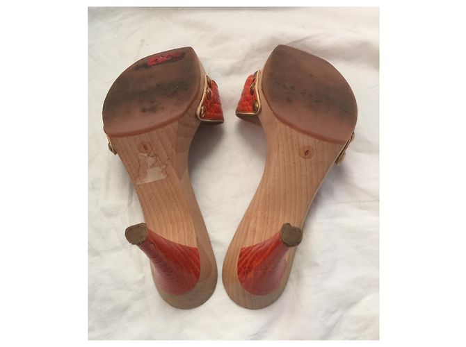 Casadei hochhackige Maultiere Beige Orange - Ansicht 4