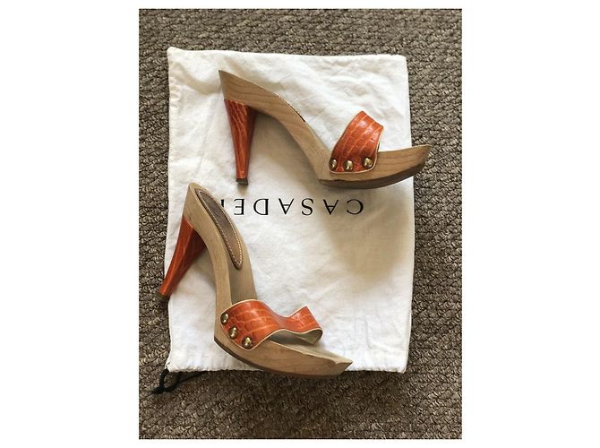Casadei hochhackige Maultiere Beige Orange - Ansicht 7
