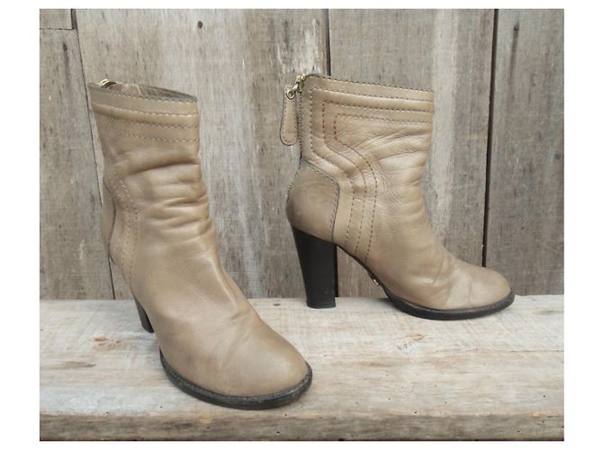 Botines Chloé de piel beige - vista 3