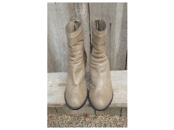 Botines Chloé de piel beige - vista 4