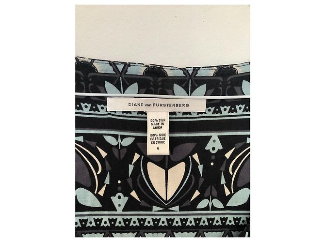 Diane Von Furstenberg Vestido de seda DvF Latetia con estampado azteca Azul Multicolor - vista 2