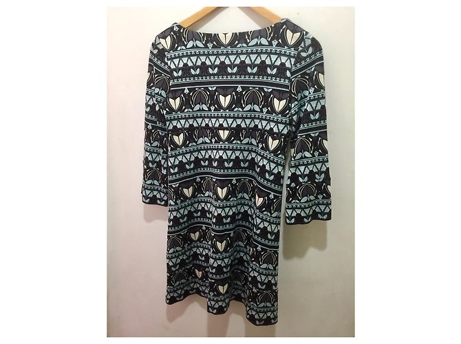 Diane Von Furstenberg Vestido de seda DvF Latetia con estampado azteca Azul Multicolor - vista 6