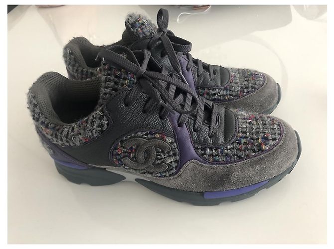 CHANEL TWEED SNEAKERS Anthrazitgrau - Ansicht 2