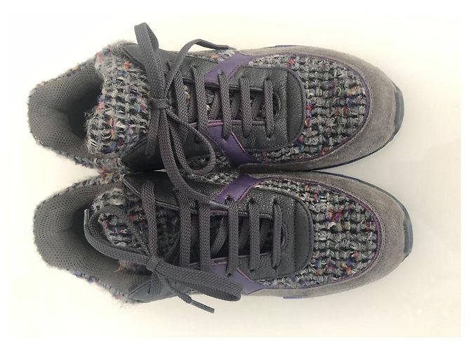 CHANEL TWEED SNEAKERS Anthrazitgrau - Ansicht 3
