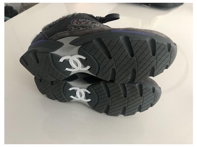 CHANEL TWEED SNEAKERS Anthrazitgrau - Ansicht 5