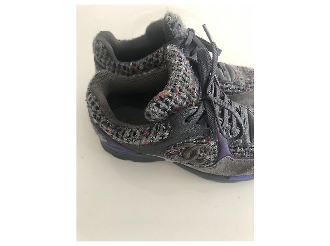 CHANEL TWEED SNEAKERS Anthrazitgrau - Ansicht 6