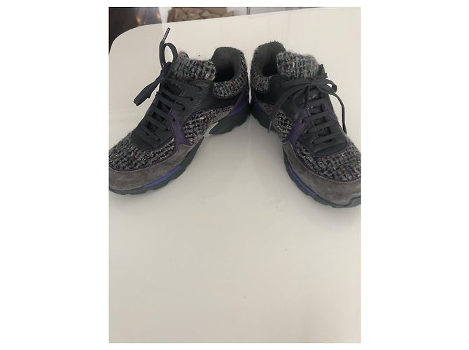 CHANEL TWEED SNEAKERS Anthrazitgrau - Ansicht 7