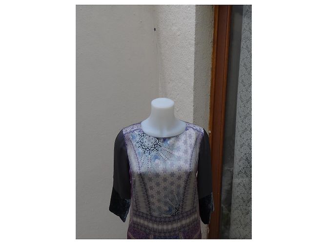 Etro Kleid aus Seide und Viskose mit Samtdetails Mehrfarben - Ansicht 2