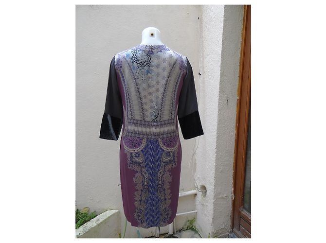 Etro Kleid aus Seide und Viskose mit Samtdetails Mehrfarben - Ansicht 5