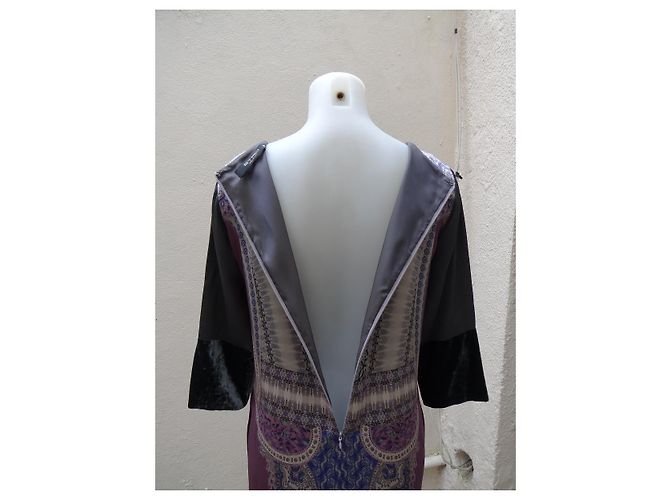 Etro Kleid aus Seide und Viskose mit Samtdetails Mehrfarben - Ansicht 7