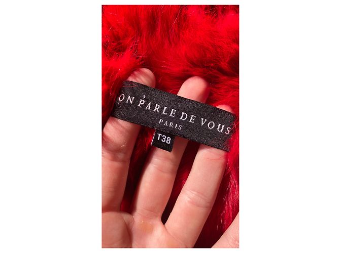 Autre Marque On parle de vous - Parka clásica forrada de piel con capucha Roja Verde oscuro - vista 2