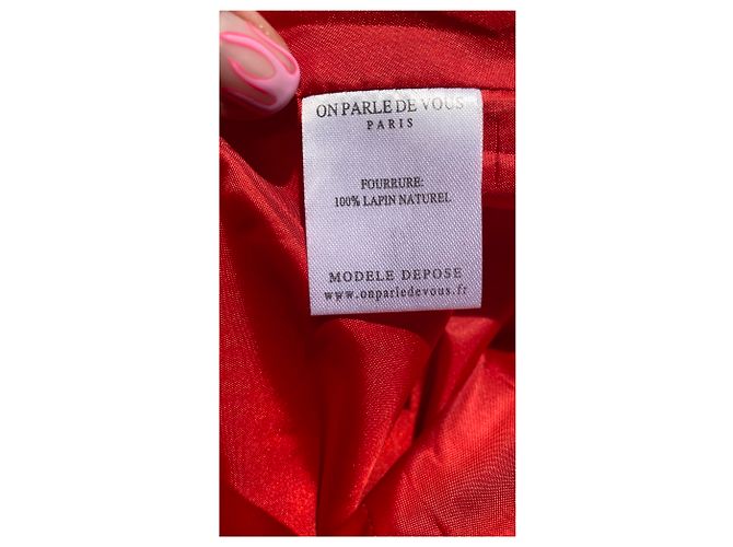 Autre Marque On parle de vous - Parka clásica forrada de piel con capucha Roja Verde oscuro - vista 4