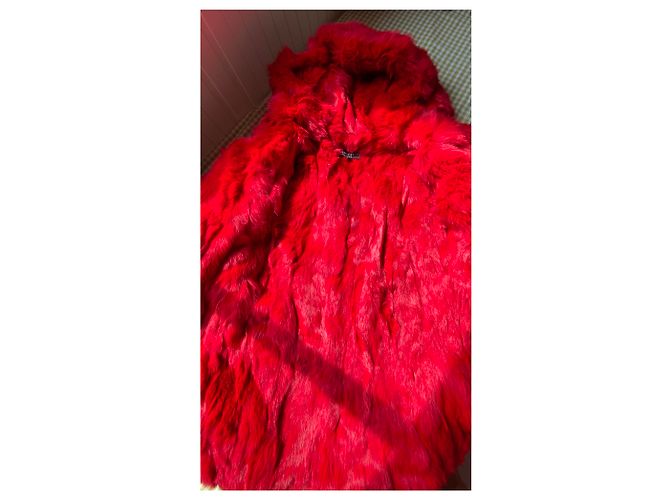 Autre Marque On parle de vous - Parka clásica forrada de piel con capucha Roja Verde oscuro - vista 8