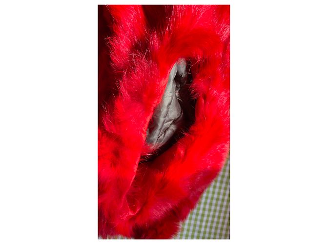 Autre Marque On parle de vous - Parka clásica forrada de piel con capucha Roja Verde oscuro - vista 9