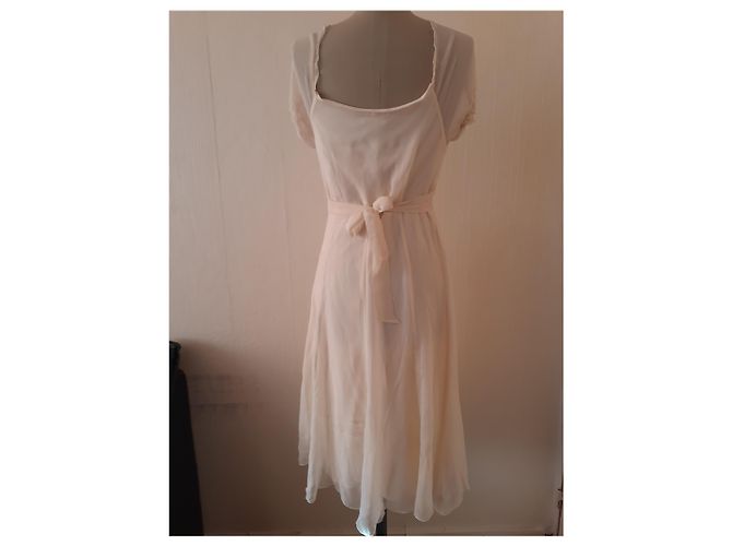 Autre Marque Jonathan Martin Seidenkleid Eggshell Aus weiß - Ansicht 3