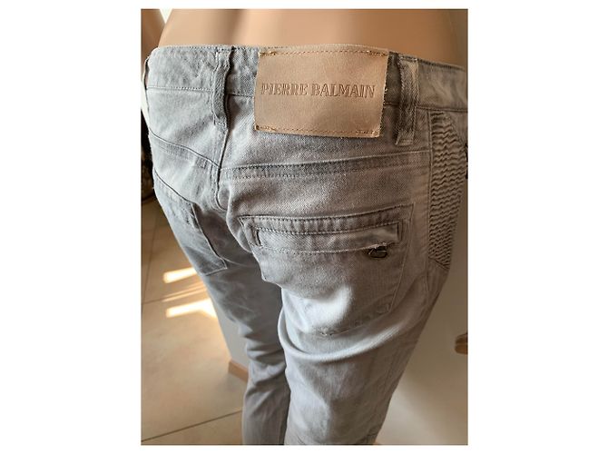 Pierre Balmain Cropped Jeans Grau Denim - Ansicht 4