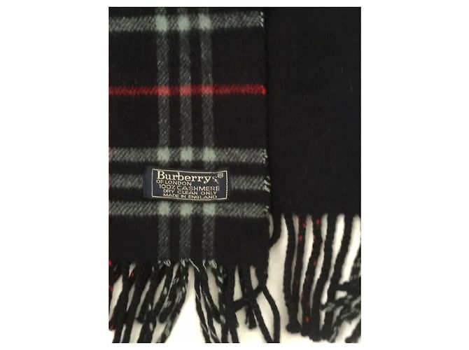Sciarpa Burberry unisex in cashmere foderata lateralmente Multicolore Blu navy - vista 2