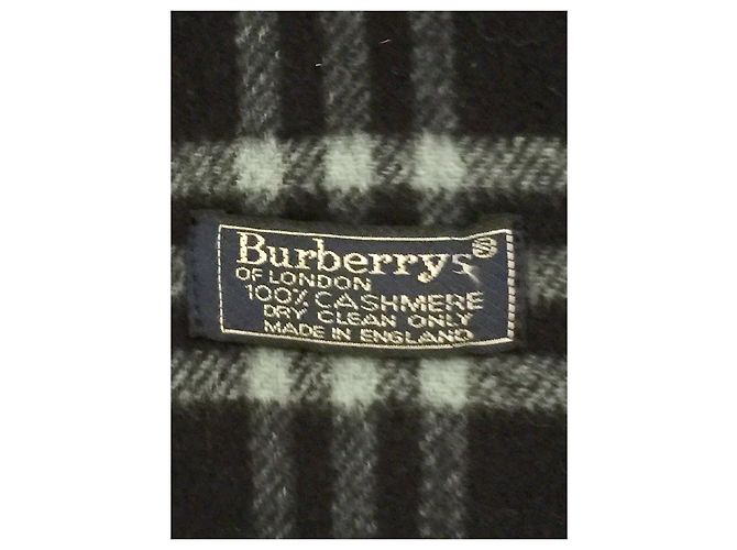 Sciarpa Burberry unisex in cashmere foderata lateralmente Multicolore Blu navy - vista 3