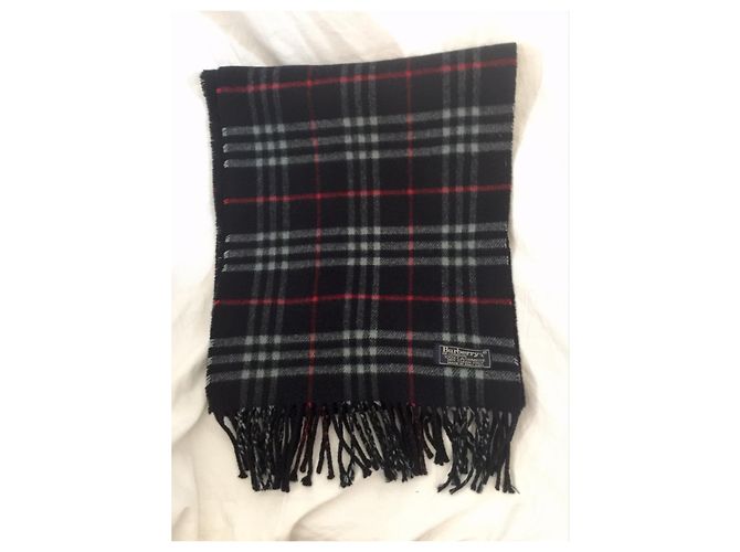 Sciarpa Burberry unisex in cashmere foderata lateralmente Multicolore Blu navy - vista 4