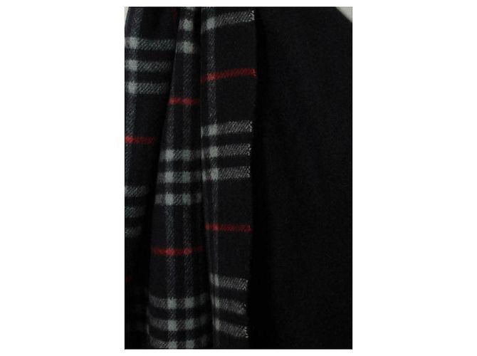 Sciarpa Burberry unisex in cashmere foderata lateralmente Multicolore Blu navy - vista 6