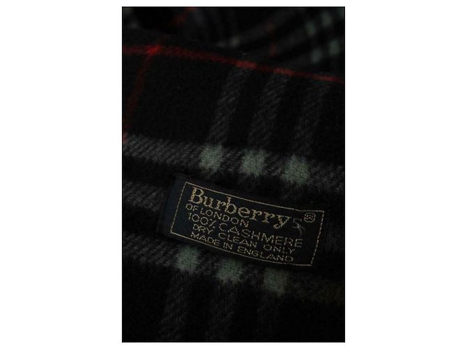 Sciarpa Burberry unisex in cashmere foderata lateralmente Multicolore Blu navy - vista 7