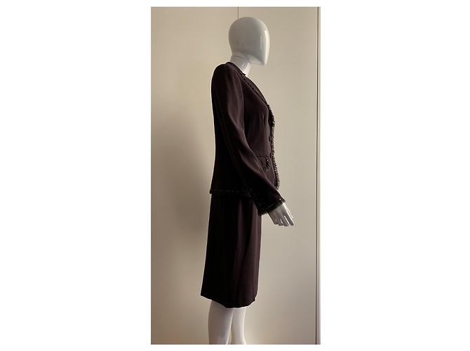 Moschino Cheap And Chic Tailleur gonna marrone scuro - vista 12