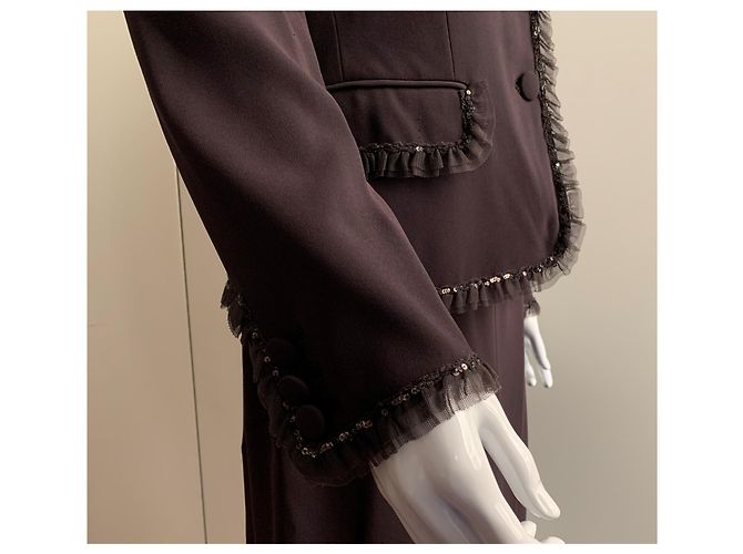 Moschino Cheap And Chic Tailleur gonna marrone scuro - vista 13
