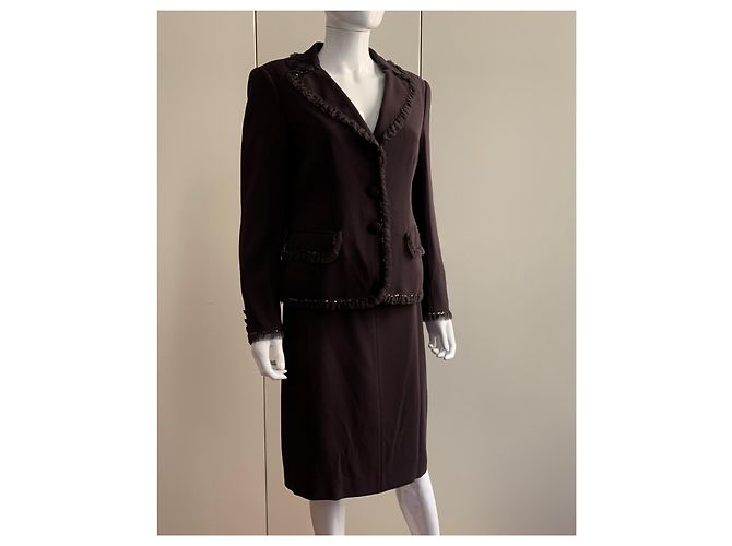 Moschino Cheap And Chic Tailleur gonna marrone scuro - vista 14