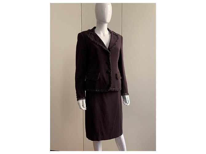 Moschino Cheap And Chic Tailleur gonna marrone scuro - vista 15