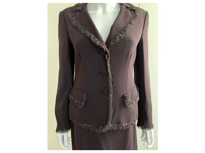 Moschino Cheap And Chic Tailleur gonna marrone scuro - vista 16