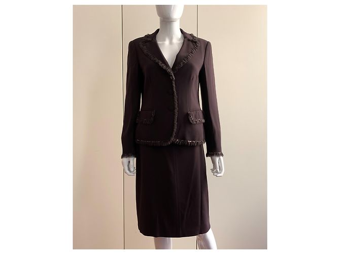 Moschino Cheap And Chic Tailleur gonna marrone scuro - vista 8