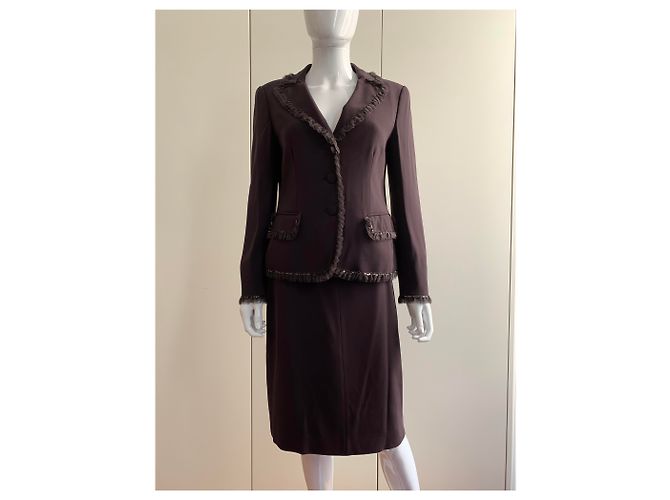 Moschino Cheap And Chic Tailleur gonna marrone scuro - vista 9