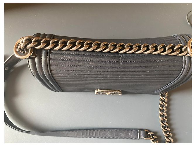Chanel Boy Bag aus blauem Leder - Ansicht 5