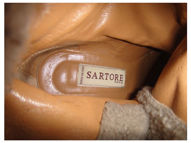 Botines Sartore de piel marrón claro 36.5 - vista 2