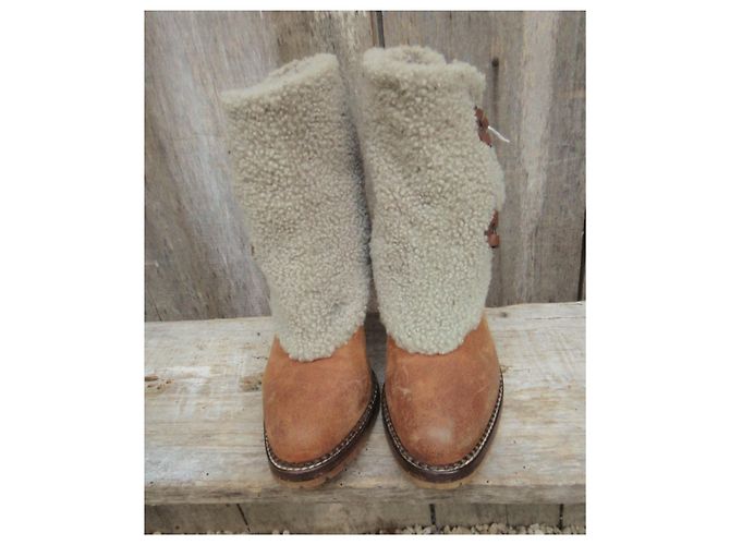 Botines Sartore de piel marrón claro 36.5 - vista 4