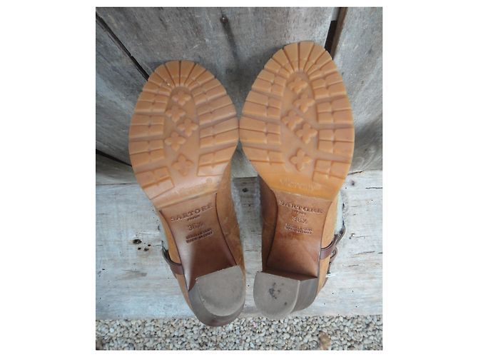Botines Sartore de piel marrón claro 36.5 - vista 7
