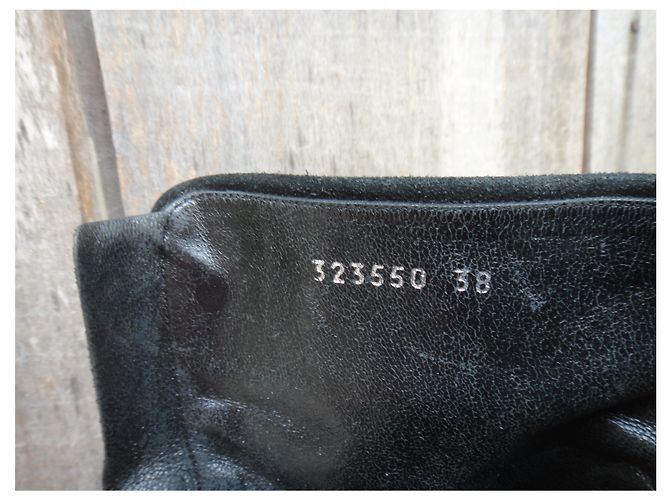 Stivaletti Gucci in suede nero 38 IT - vista 3