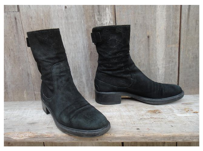 Stivaletti Gucci in suede nero 38 IT - vista 4