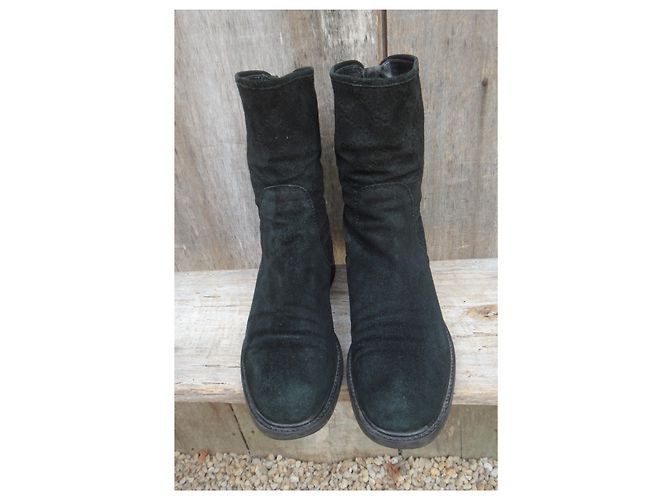 Stivaletti Gucci in suede nero 38 IT - vista 5