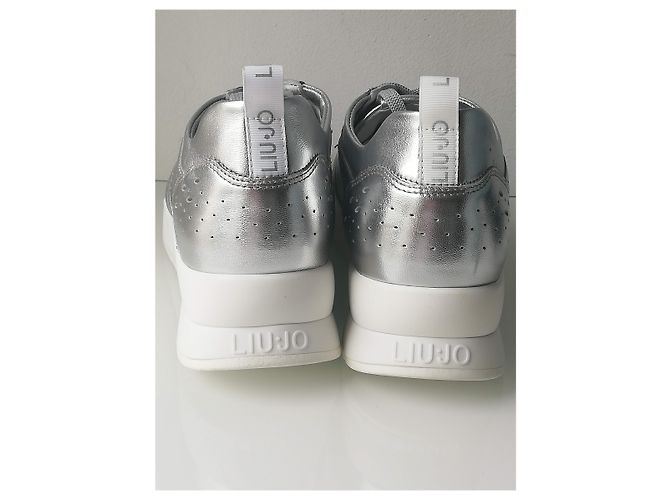 Sneakers Liu.Jo in pelle argento e bianco - vista 10