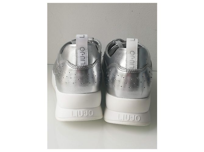 Sneakers Liu.Jo in pelle argento e bianco - vista 11