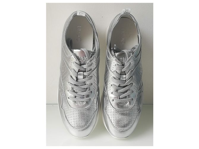 Sneakers Liu.Jo in pelle argento e bianco - vista 14