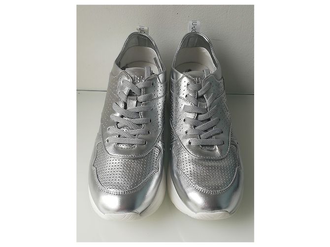 Sneakers Liu.Jo in pelle argento e bianco - vista 5