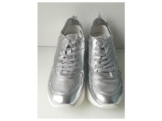 Sneakers Liu.Jo in pelle argento e bianco - vista 6