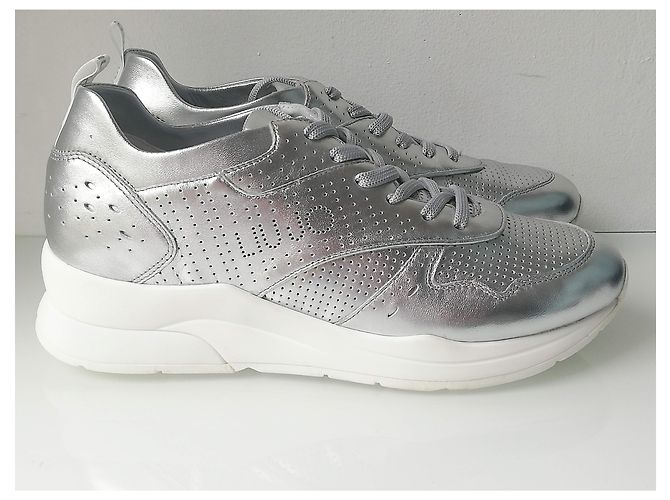Sneakers Liu.Jo in pelle argento e bianco - vista 7